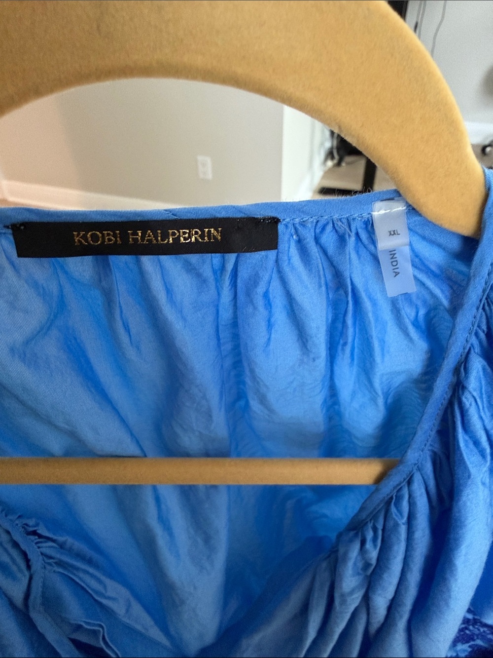 Kobi Halperin Sky Blue Ruffled Silk Blouse - Picture 2 of 4